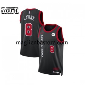 Maglia NBA Chicago Bulls Zach LaVine 8 2023-2024 Nike City Edition Nero Swingman - Bambino